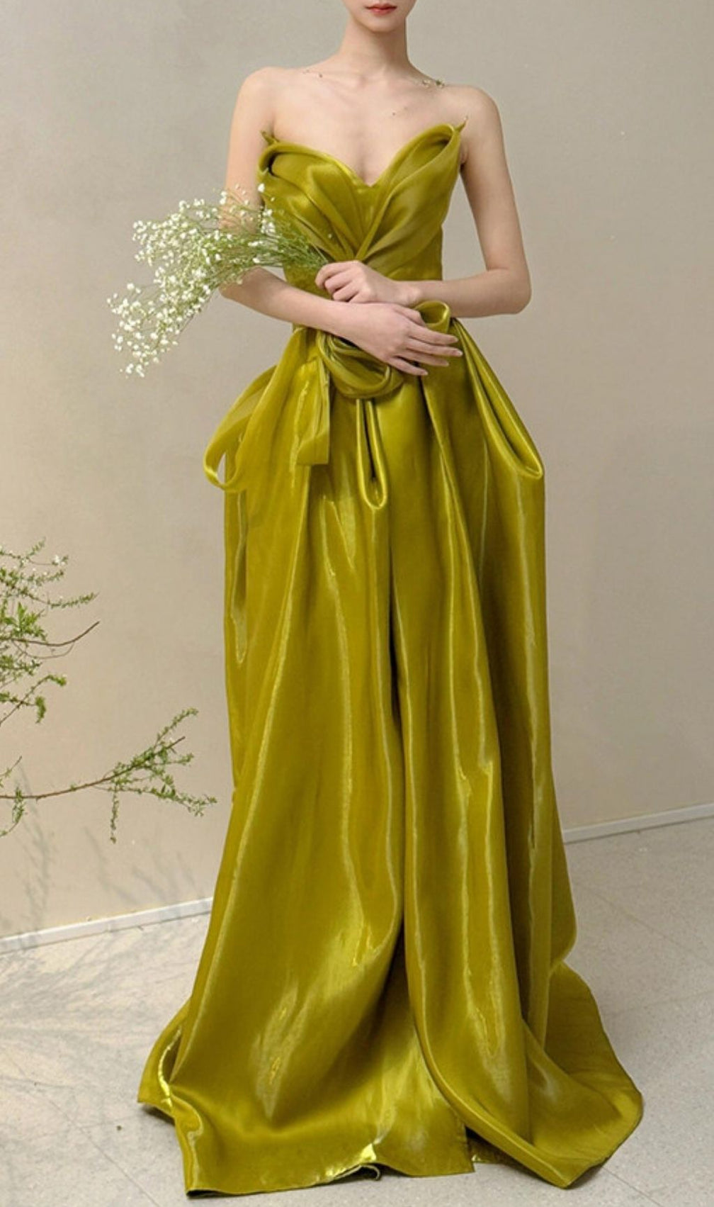 Kulya Green Strapless Maxi Dress