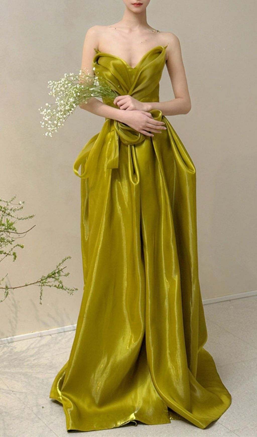 Kulya Green Strapless Maxi Dress