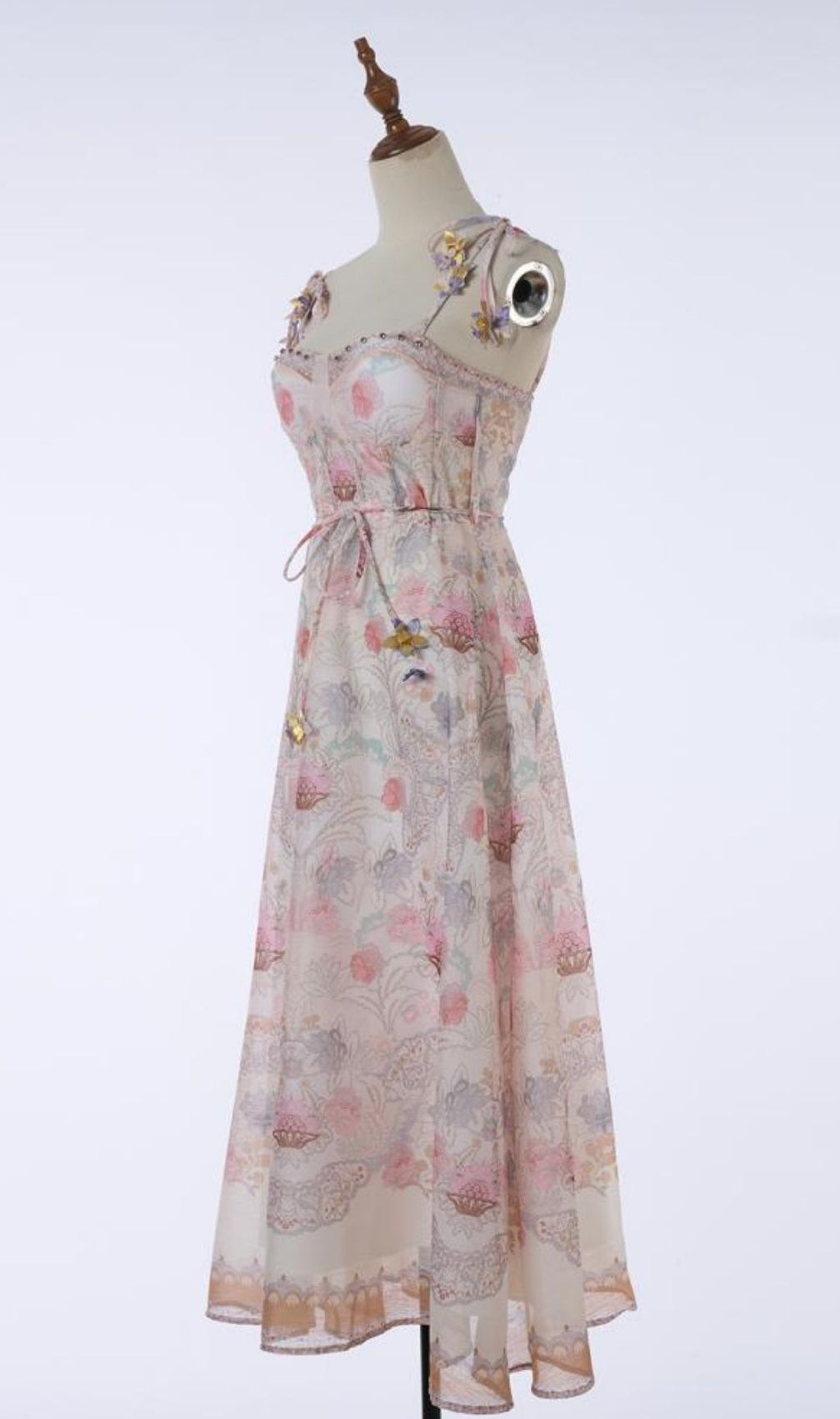 Karol Romantic Floral Maxi Dress - Bohemian Strappy Gown for Women