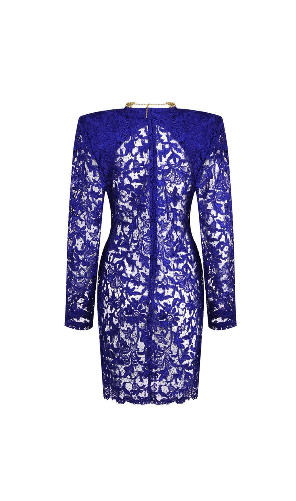 Hermia Royal Blue Lace Long Sleeve Mini Dress - Chic & Versatile for Women