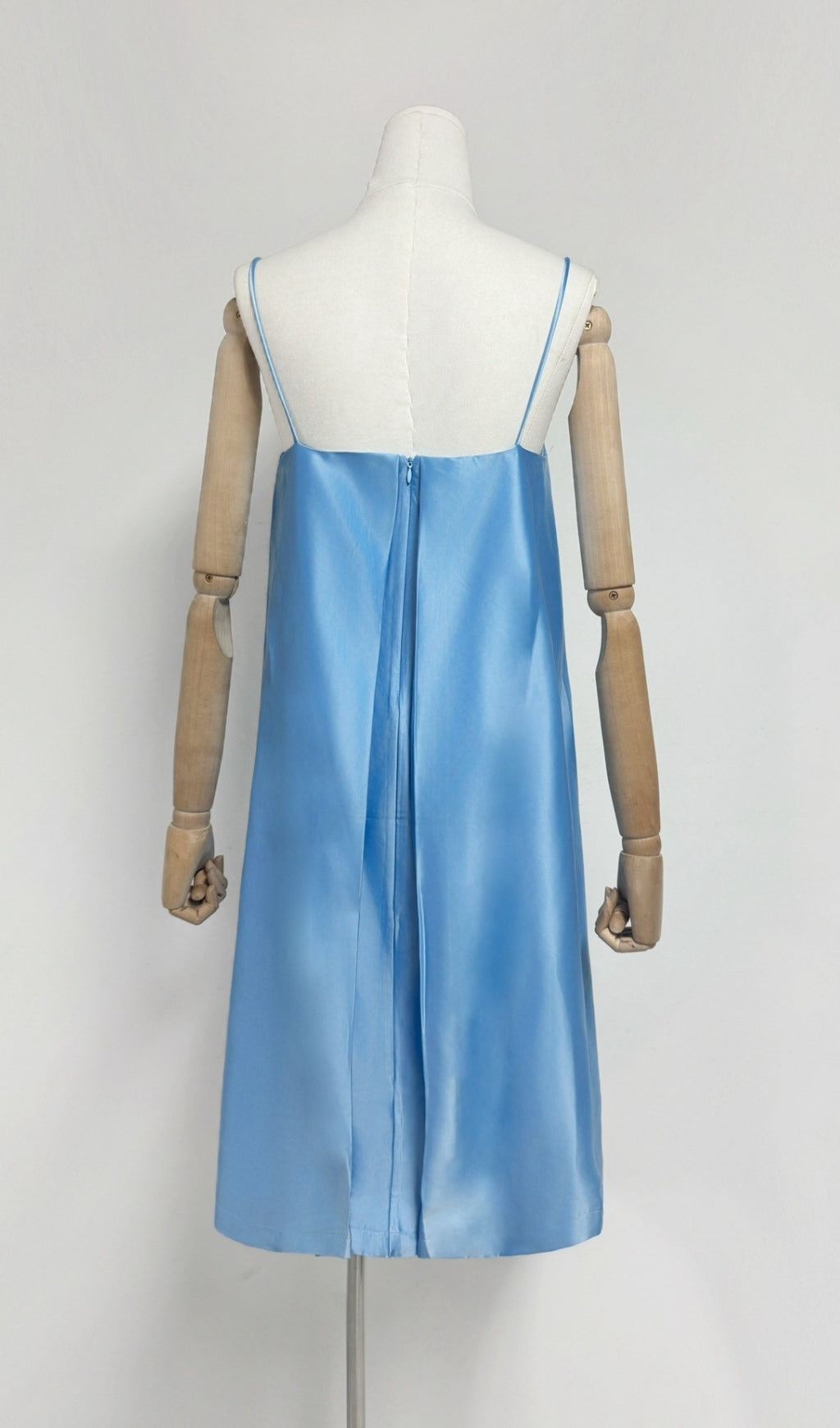 Fina Blue Flower Embroidery Mini Dress