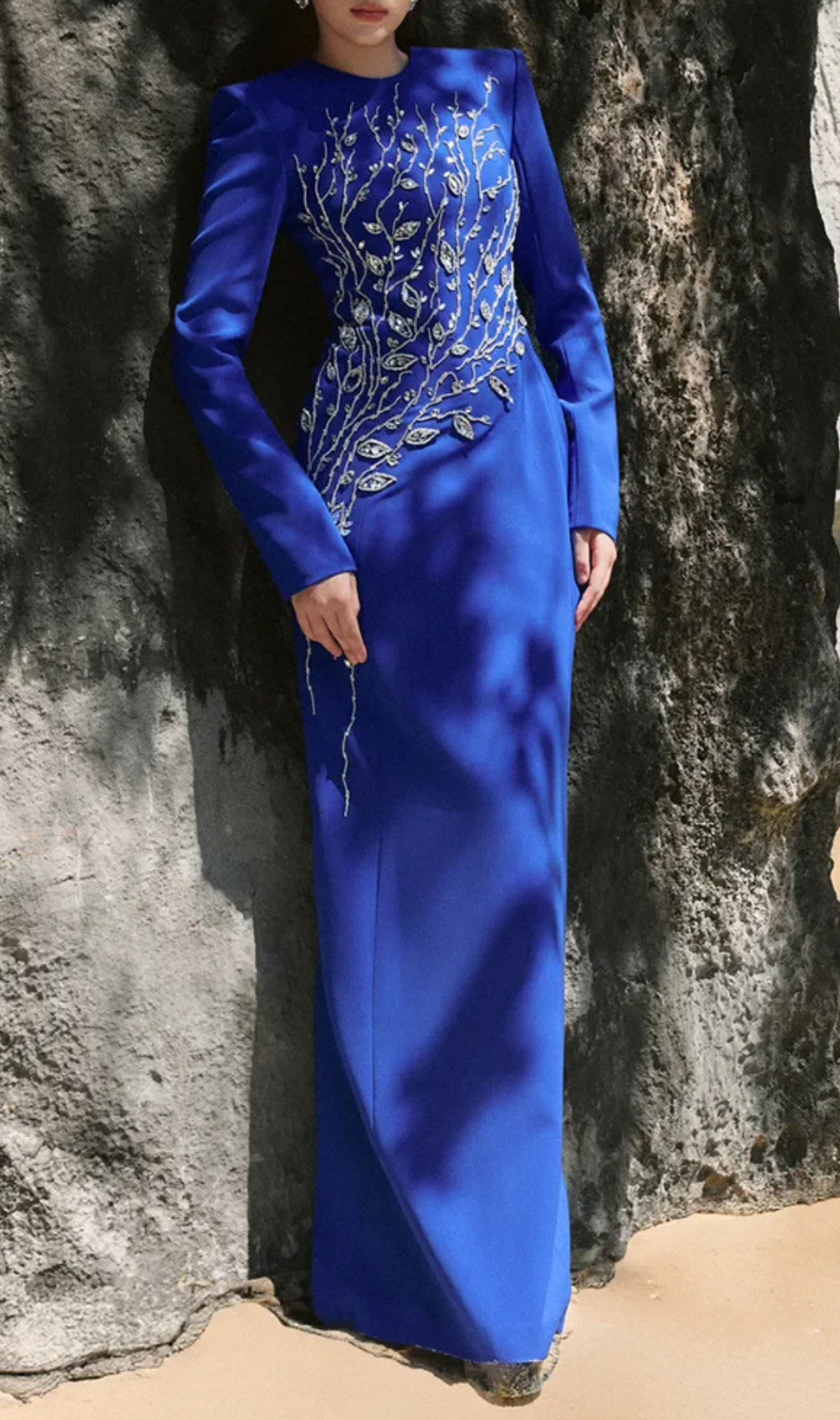 Gaiana Crystal Long Sleeve Maxi Dress