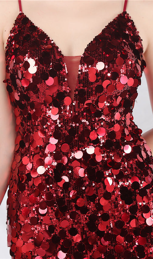 Chole Red Strappy Sequin Maxi Dress