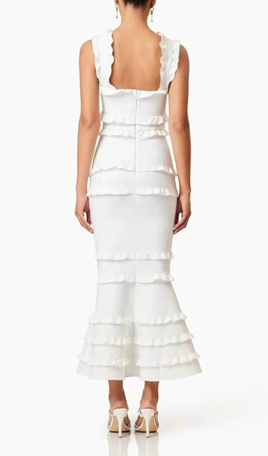 Duana White Flower Midi Dress