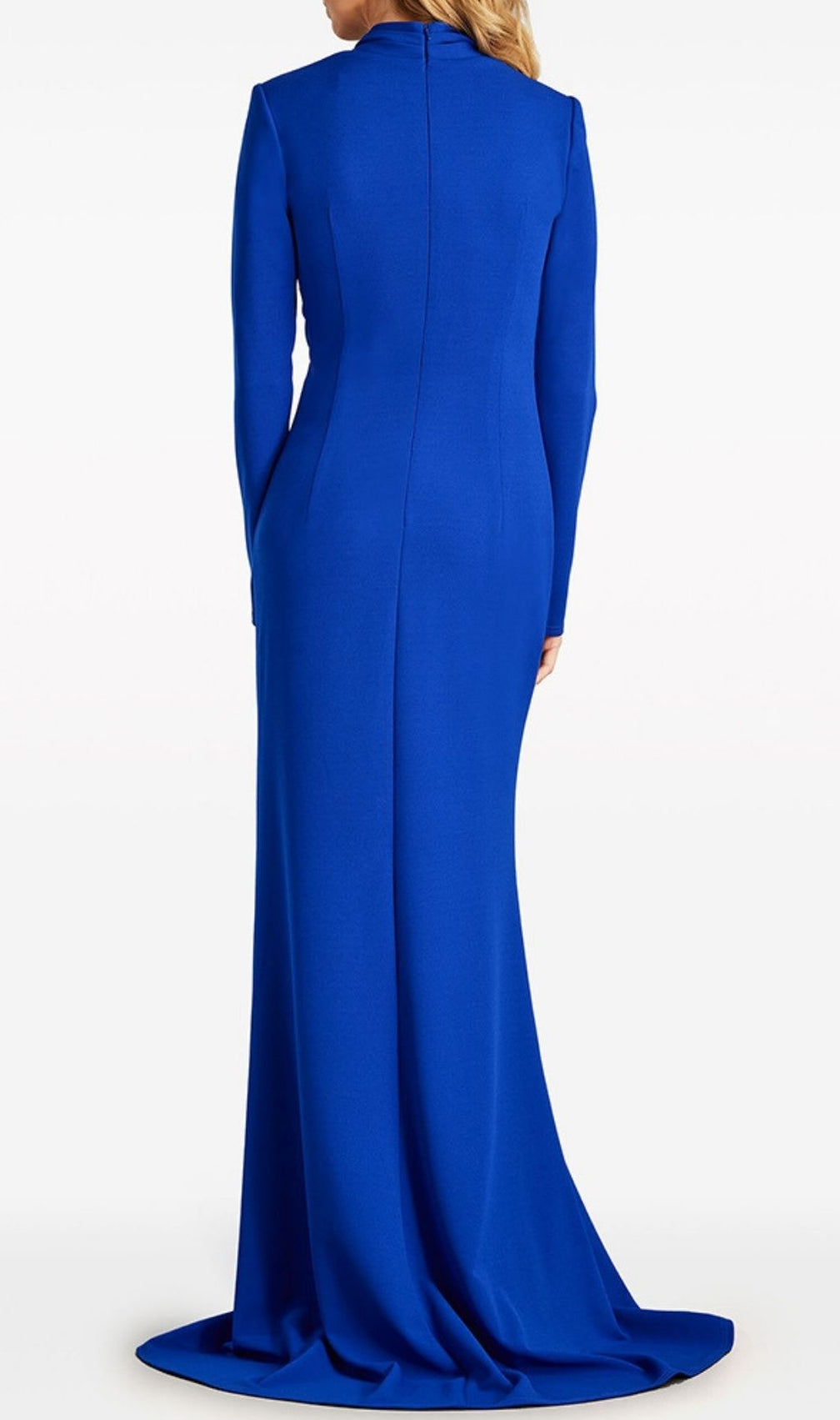 Jovie Elegant Cobalt Blue Ruched Long Sleeve Maxi Gown