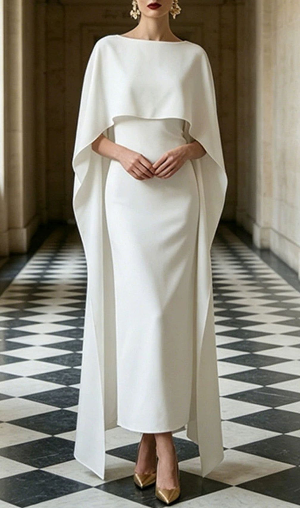 Kiya Maxi Dress With Cape