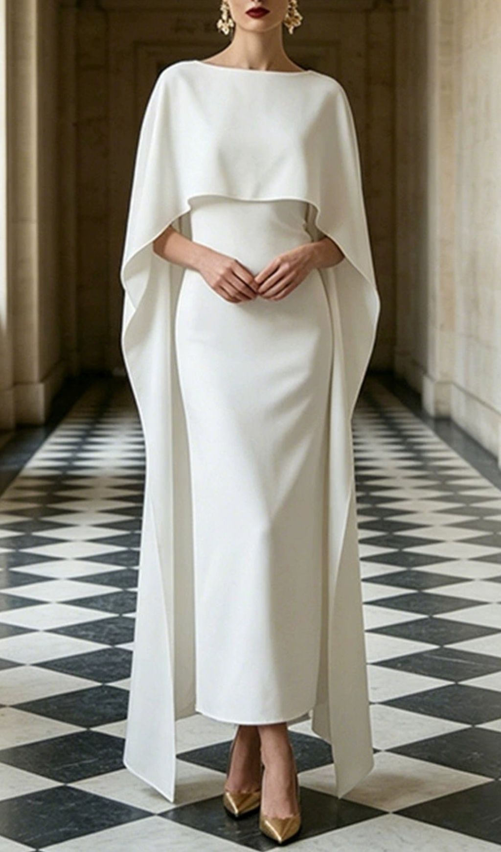 Kiya Maxi Dress With Cape