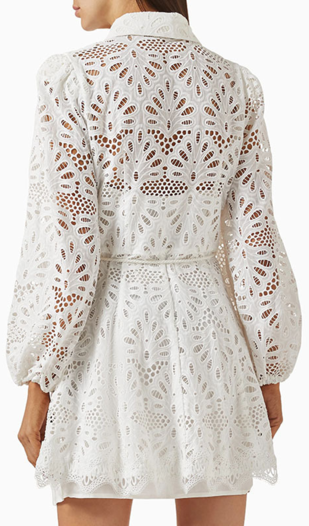 Gazit Embroidery Long Sleeve Mini Dress