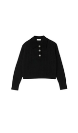 CABLE KNIT POLO NECK JUMPER