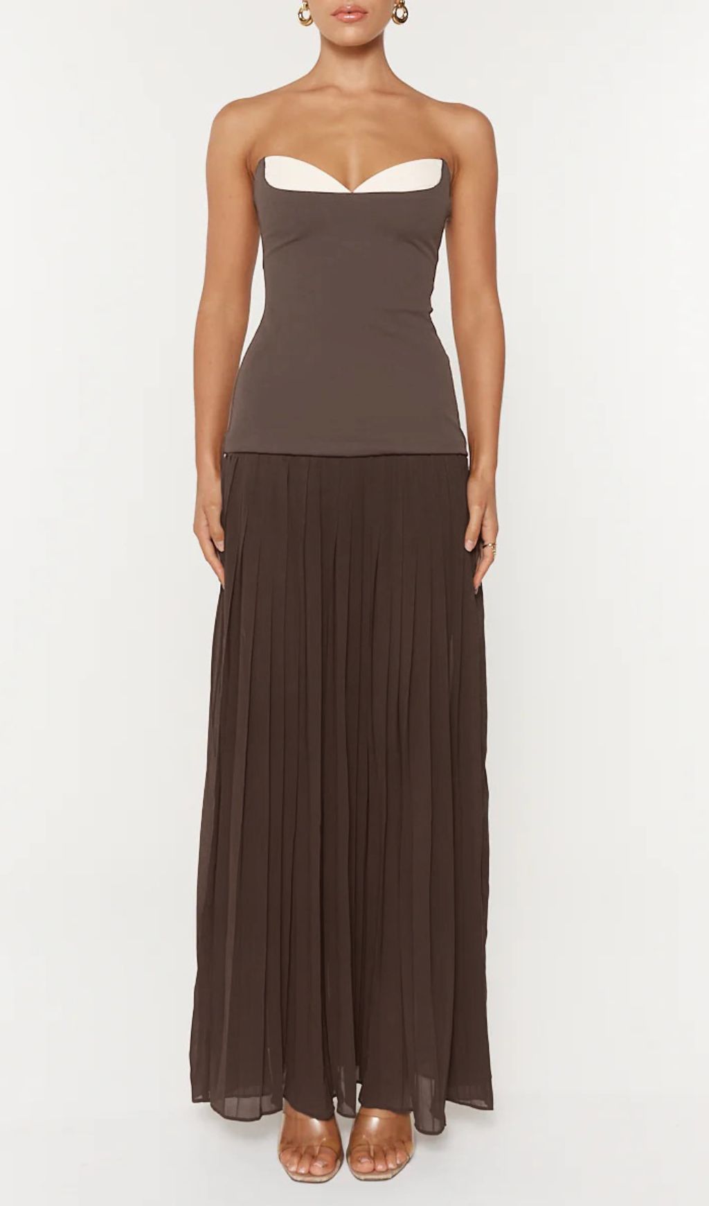 Isoke Strapless Maxi Dress with Contrast Sweetheart Neckline