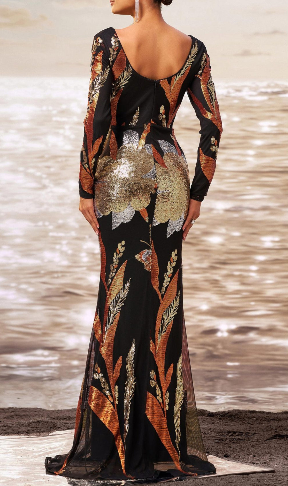 Debby Long Sleeve Sequin Maxi Dress