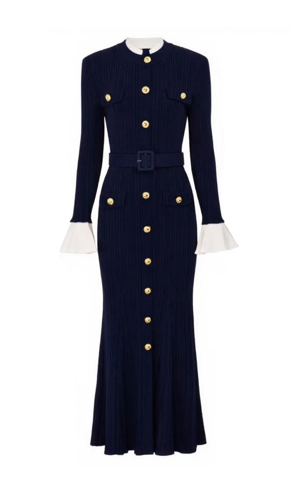 Heather Knit Long Sleeve Midi Dress