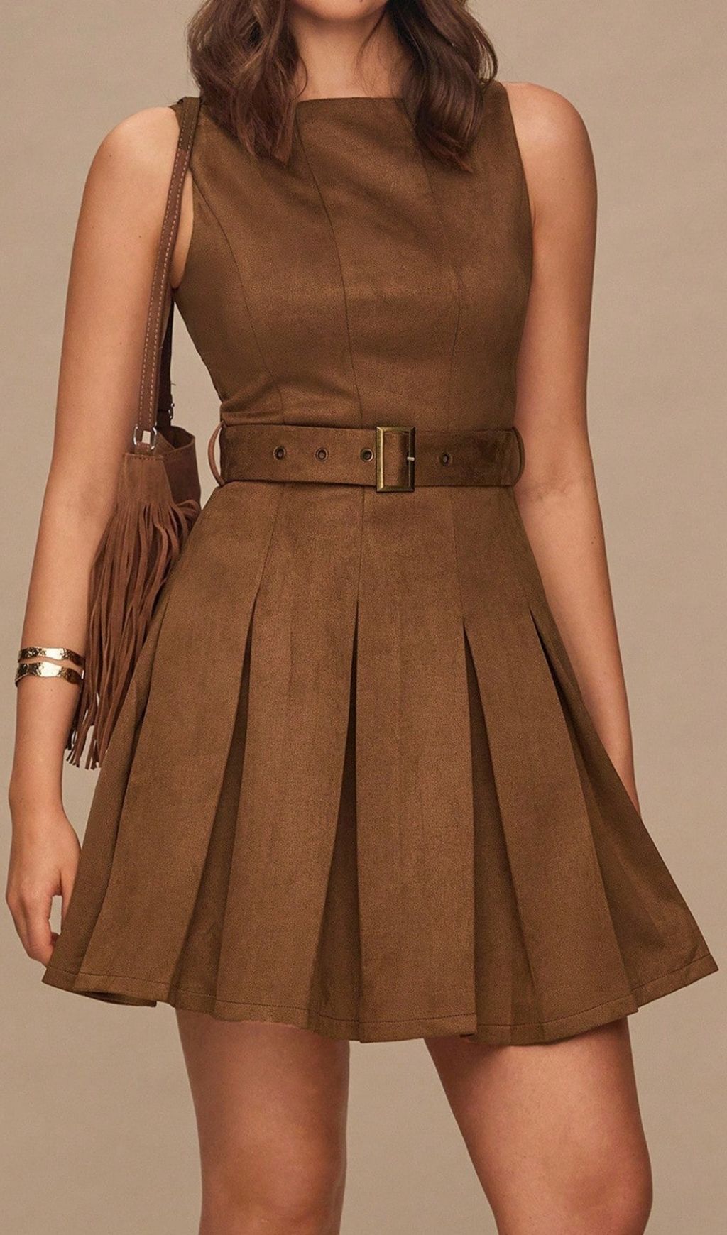 Lanica Sleeveless Pleated Mini Dress