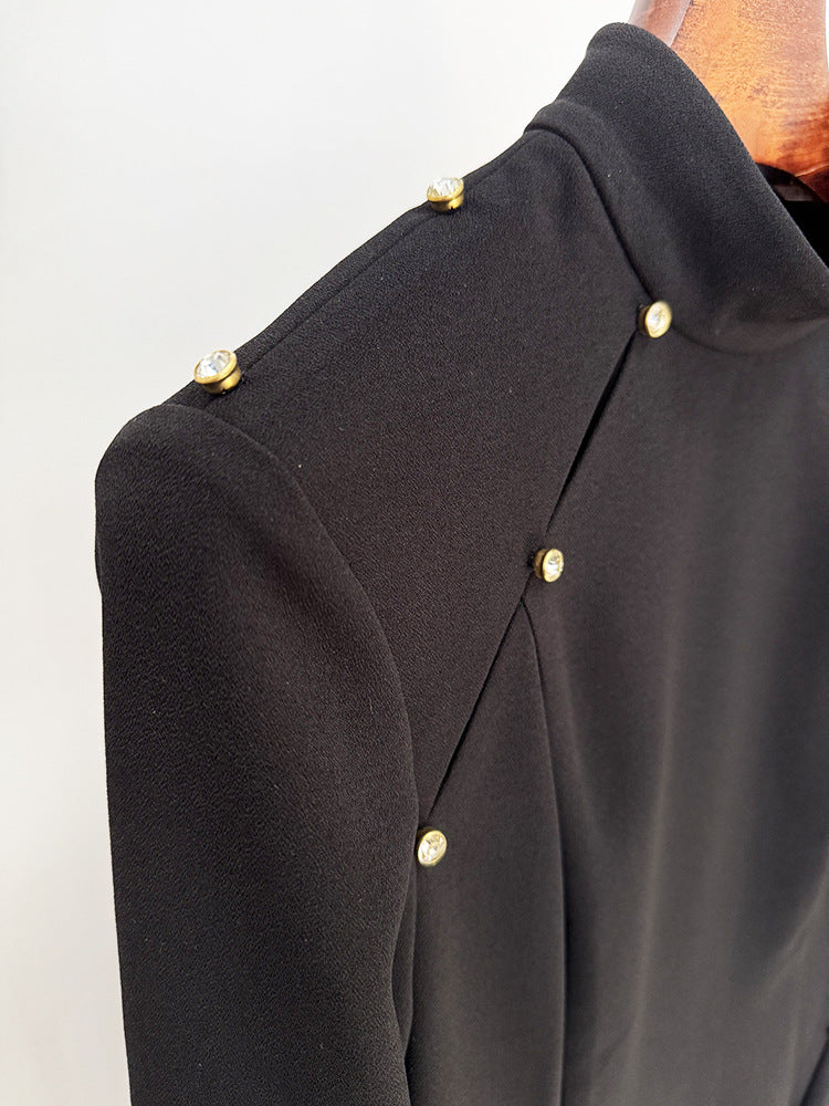 Electa Black Long Sleeve Maxi Dress