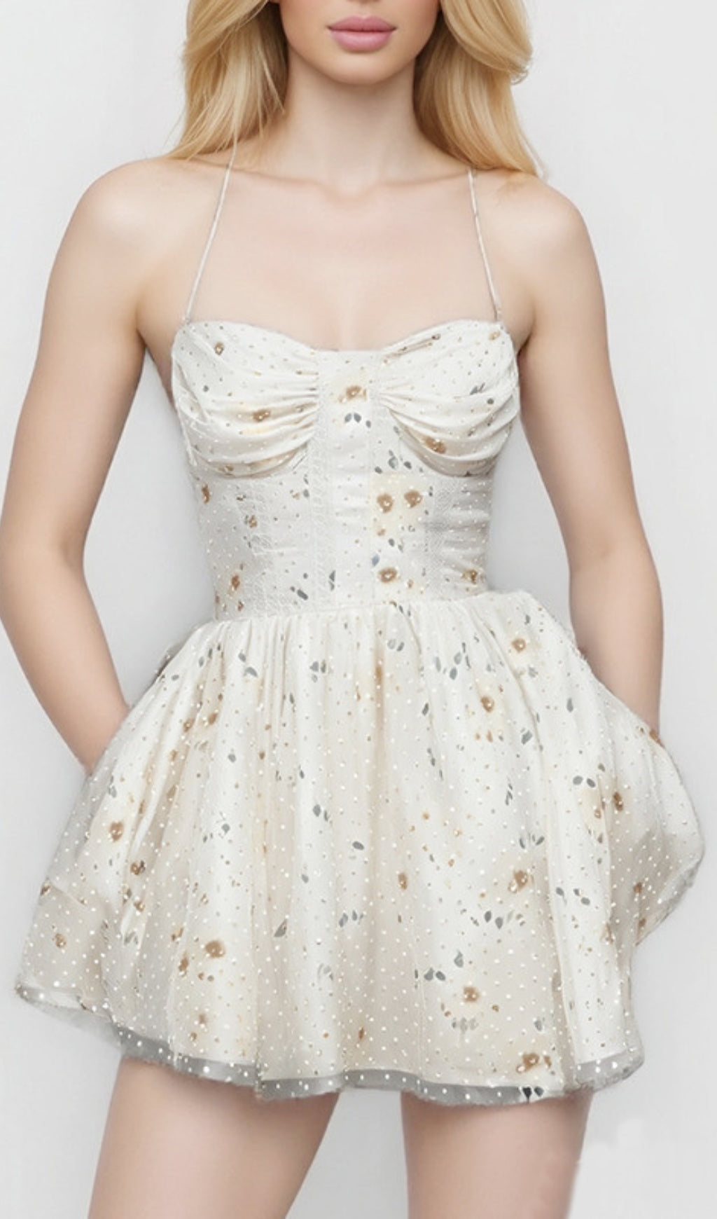 Ewelina Halter Floral Mini Dress