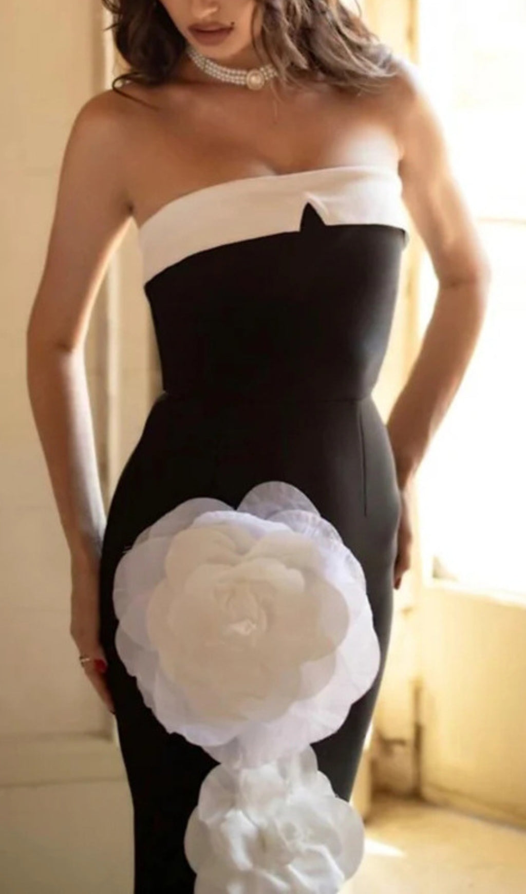 Altsoba Black Flower Maxi Dress