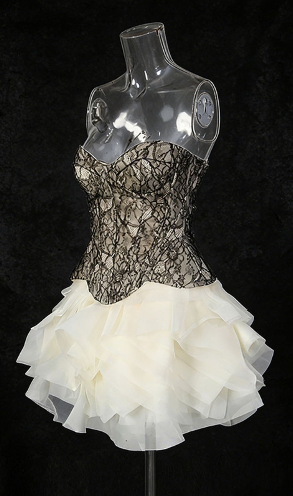 Kaya Lace Bustier Top & Ruffle Mini Skirt Set - Elegant Two-Piece Ensemble