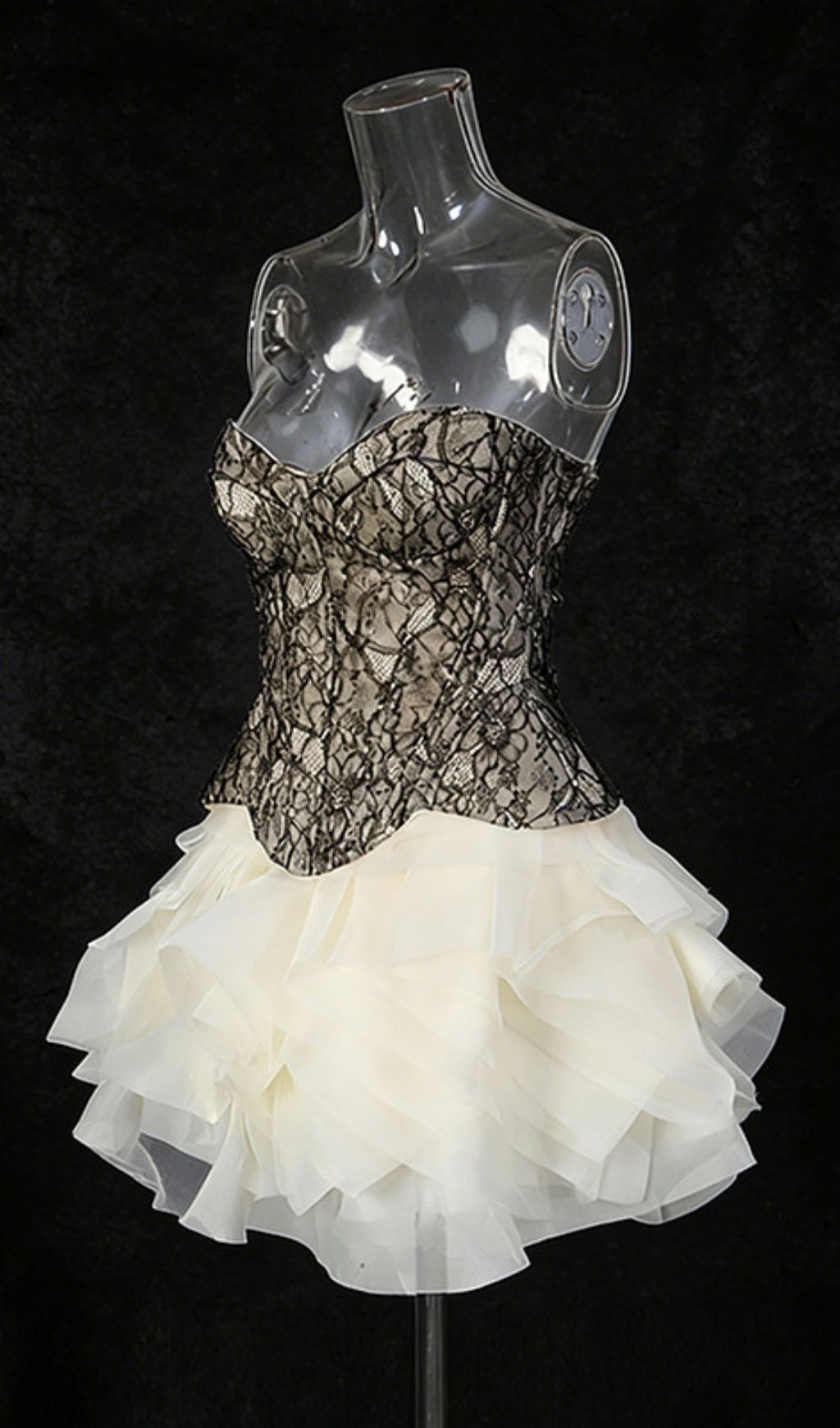 Kaya Lace Bustier Top & Ruffle Mini Skirt Set - Elegant Two-Piece Ensemble