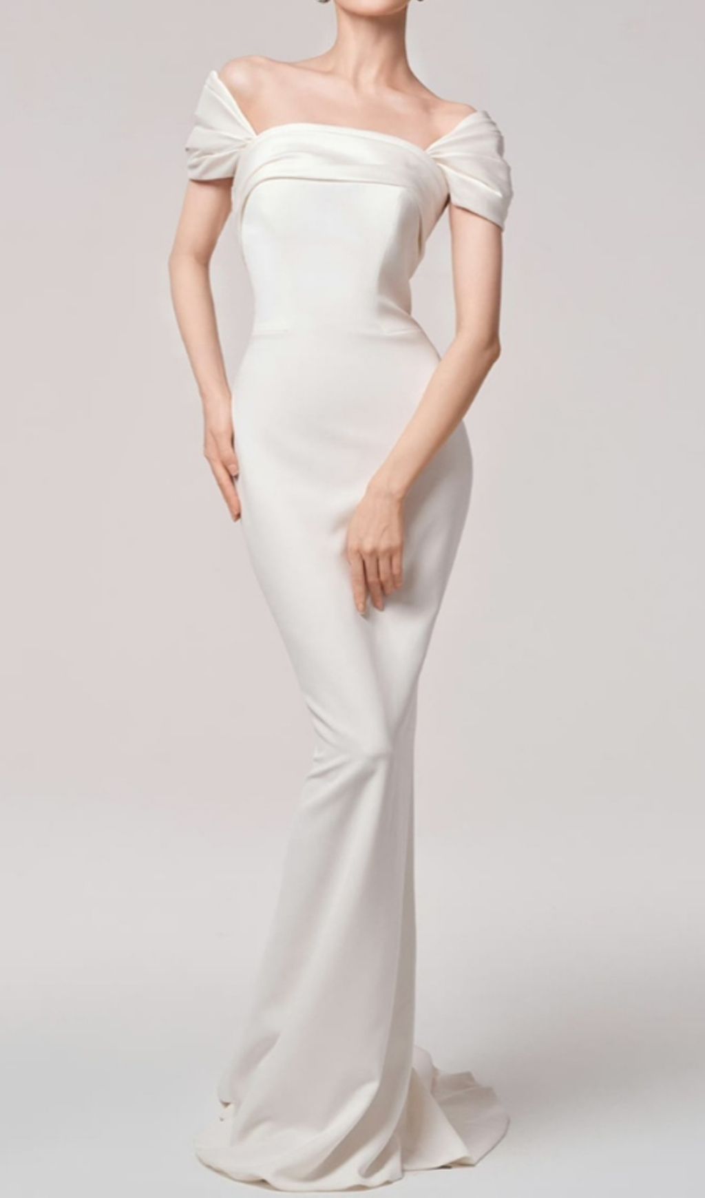 Faisal White Off-Shoulder Wedding Dress