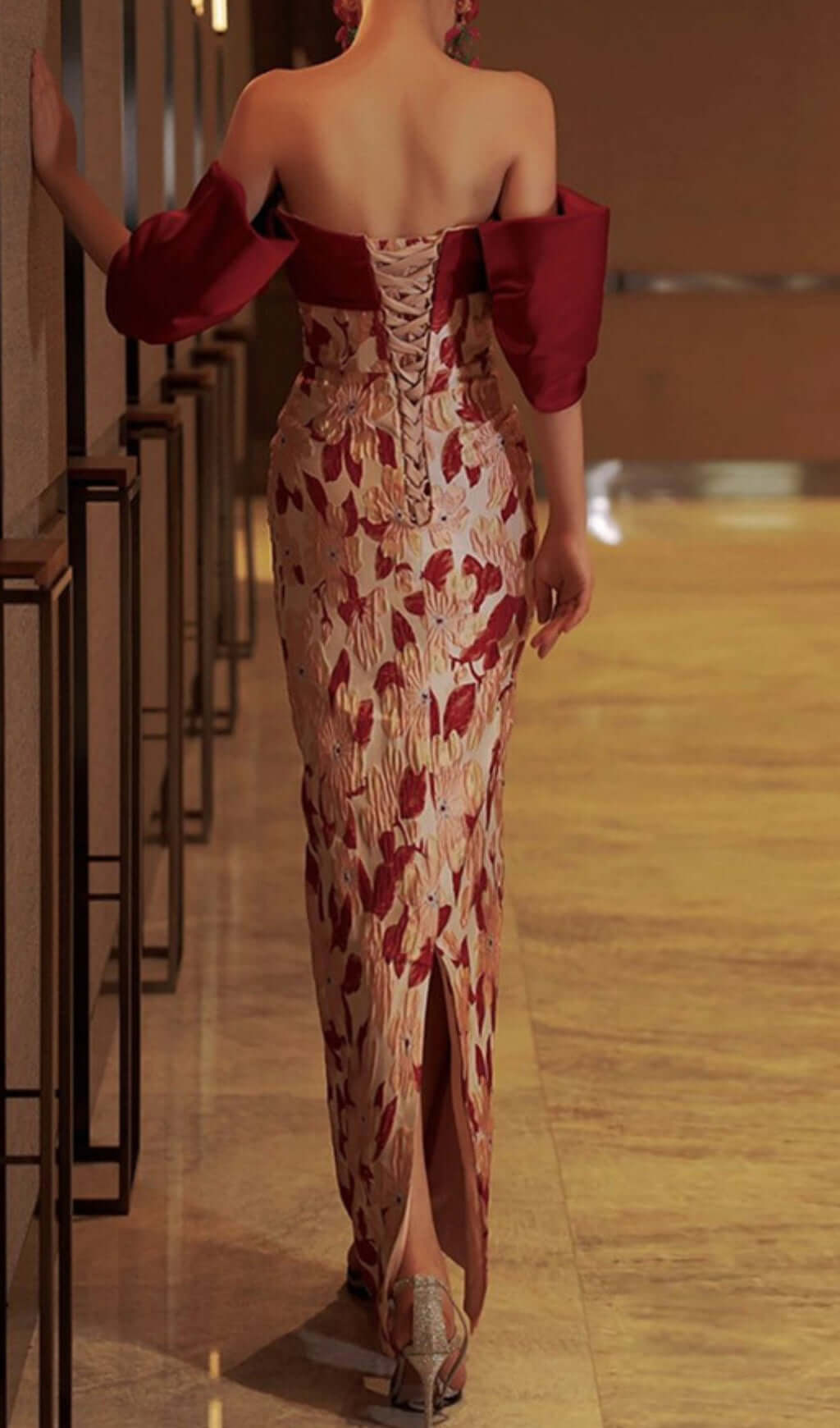 Avishav Off Shoulder Flower Maxi Dress