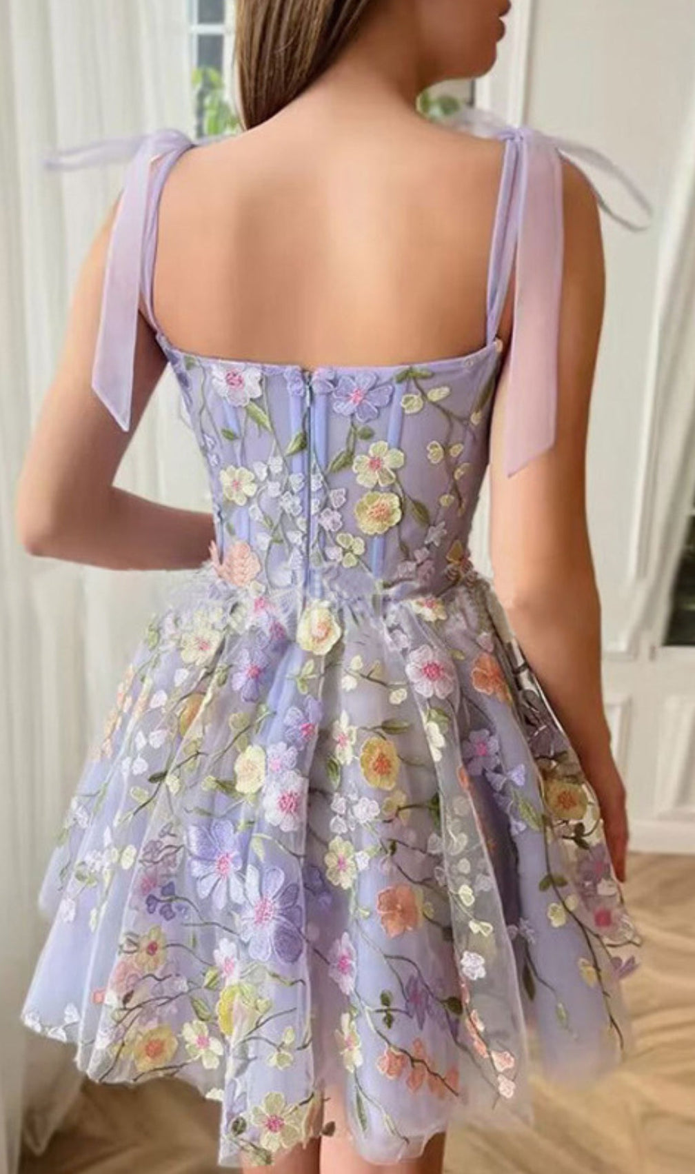 Amandla Lavender Bloom Mini Dress
