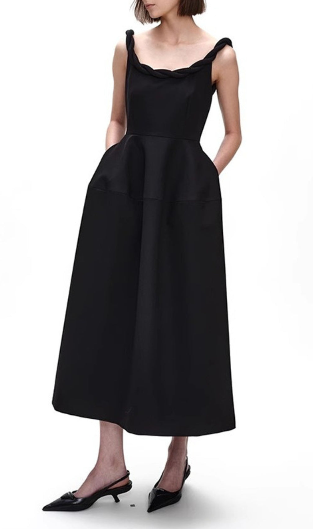 Emmet Black Backless Midi Dress