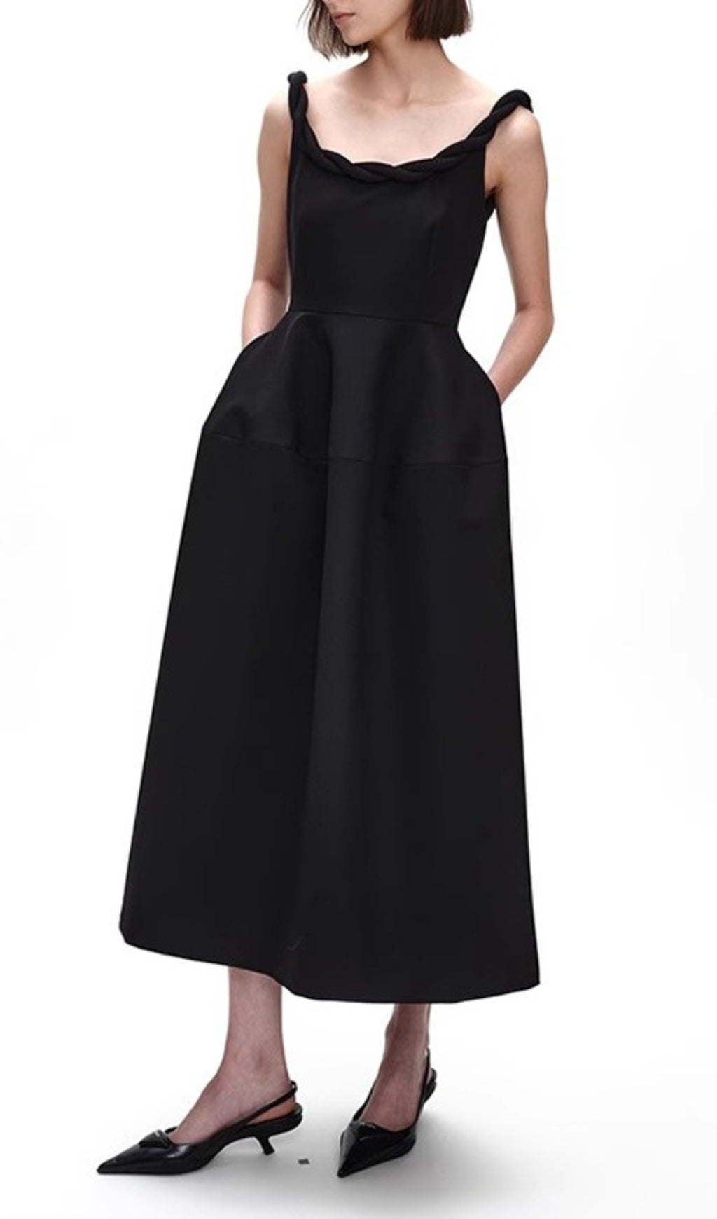 Emmet Black Backless Midi Dress