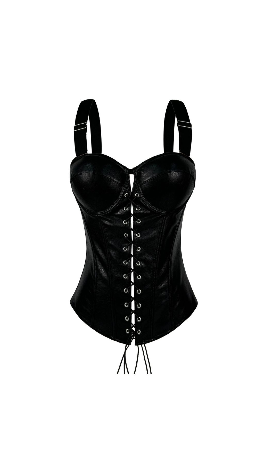 Karly Vegan Leather Lace-Up Corset Top - Sculpting & Chic Bustier