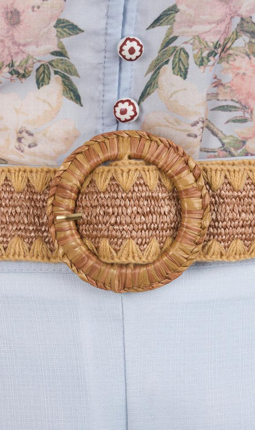 Glenna Flower Printed Blouse & Shorts Set