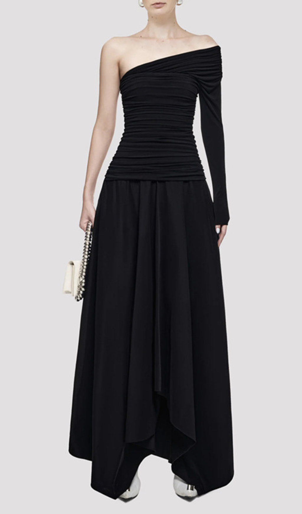 Harmon One-Shoulder Ruched Maxi Dress