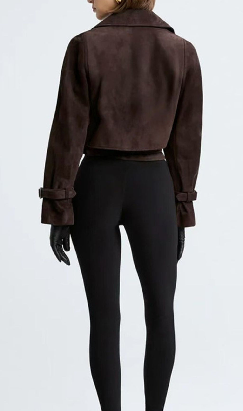 Gittel Brown Belt Crop Coat