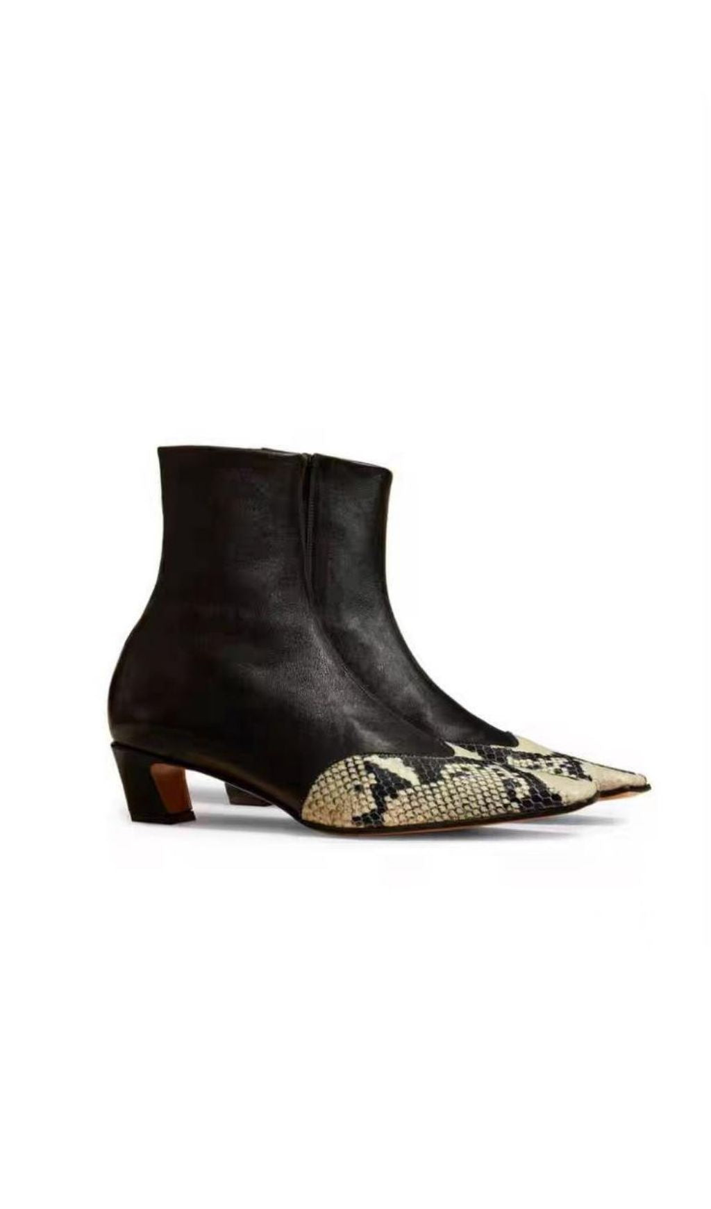 Katen 'Wild Allure' Snake Print Pointed Toe Ankle Boots for Women
