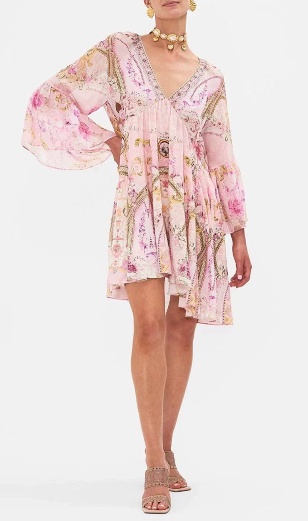 Aloisia Pink Printed Mini Dress
