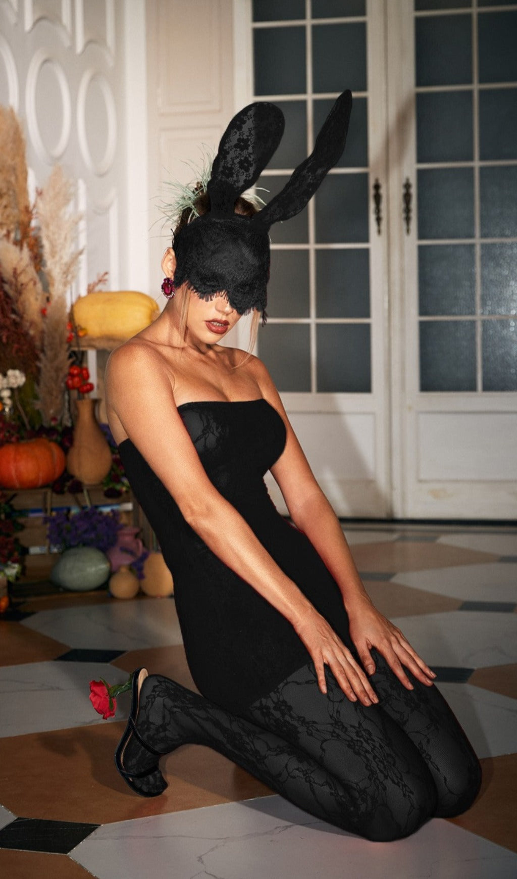 Hollow Lace Bunny Ear