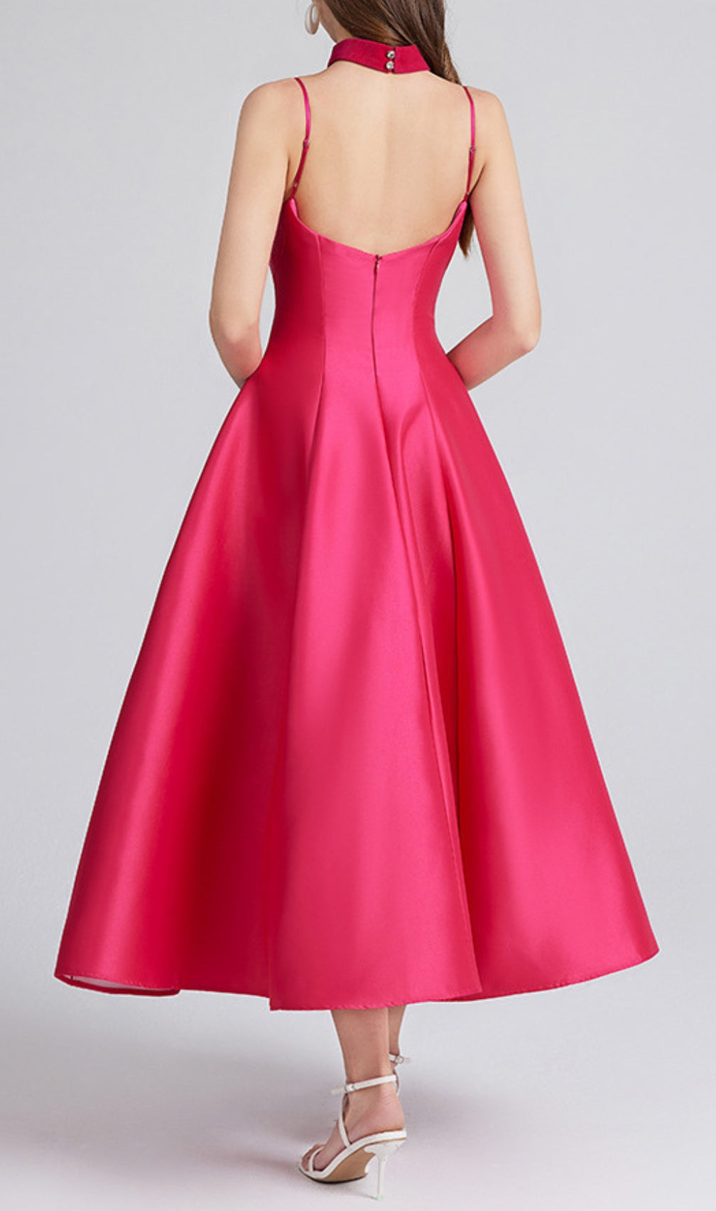 Carminda Rose Red Patchwork Midi Dress