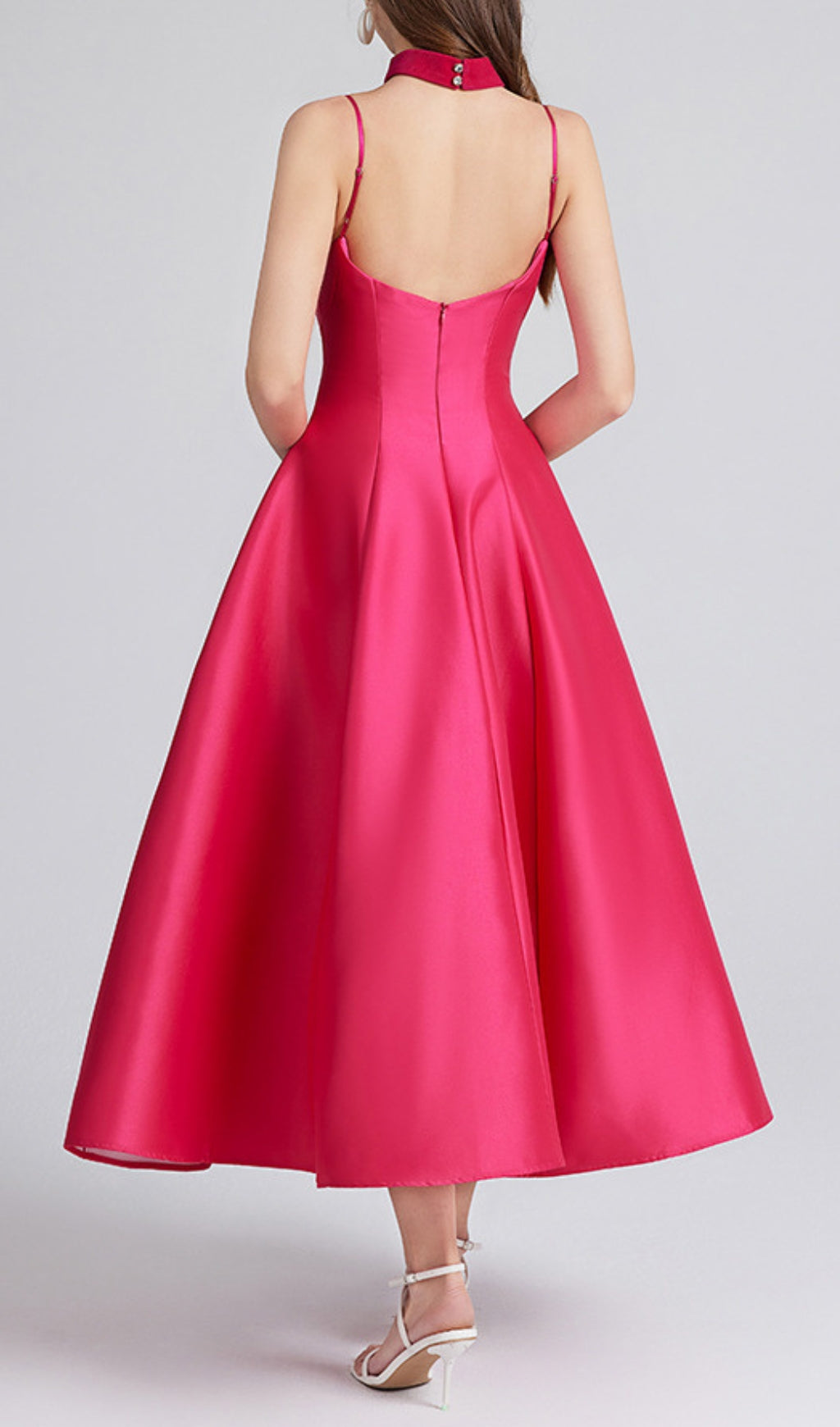 Carminda Rose Red Patchwork Midi Dress