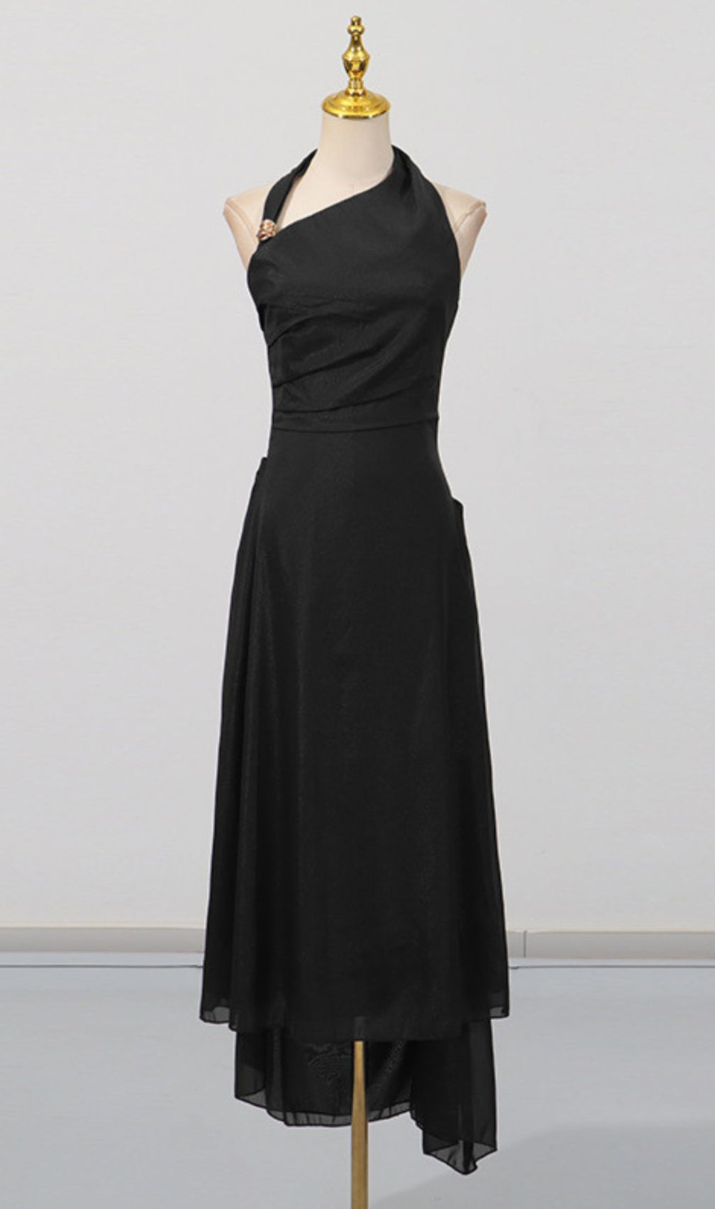 Gibson Black Halter Maxi Dress