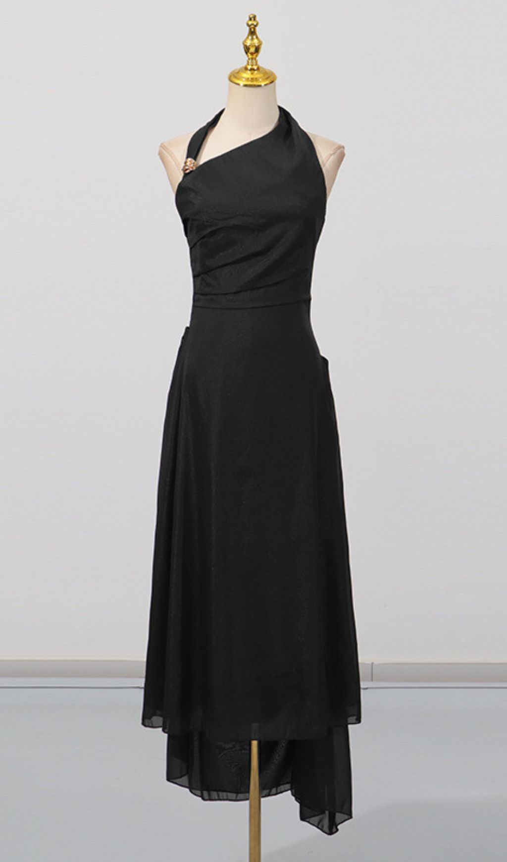 Gibson Black Halter Maxi Dress