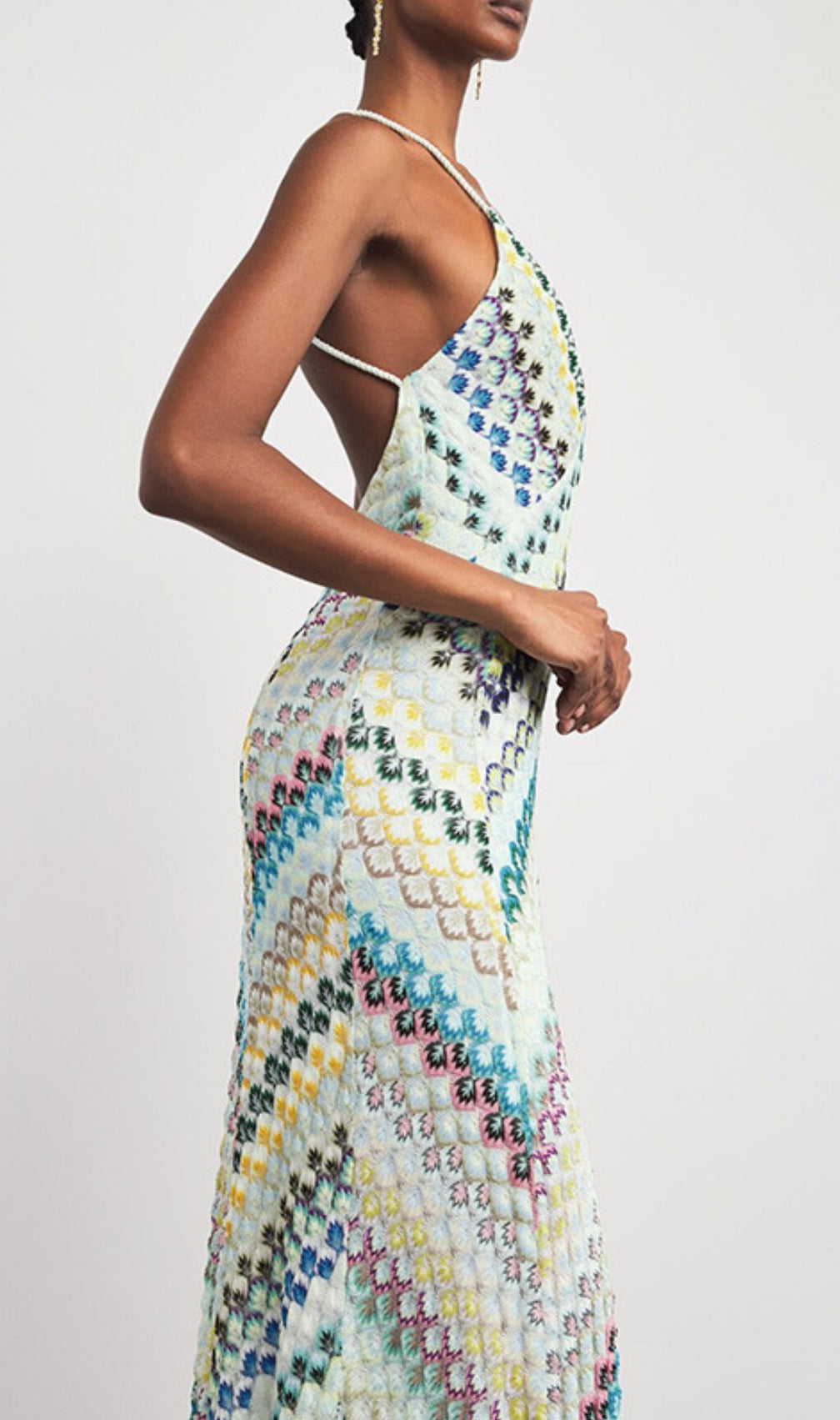 Hadas Boho Chic Crochet Knit Backless Maxi Dress - Colorful & Vibrant