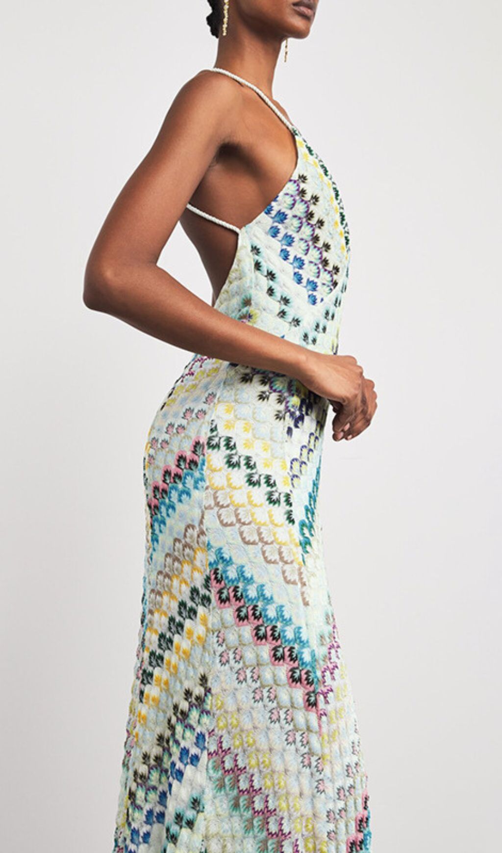 Hadas Boho Chic Crochet Knit Backless Maxi Dress - Colorful & Vibrant