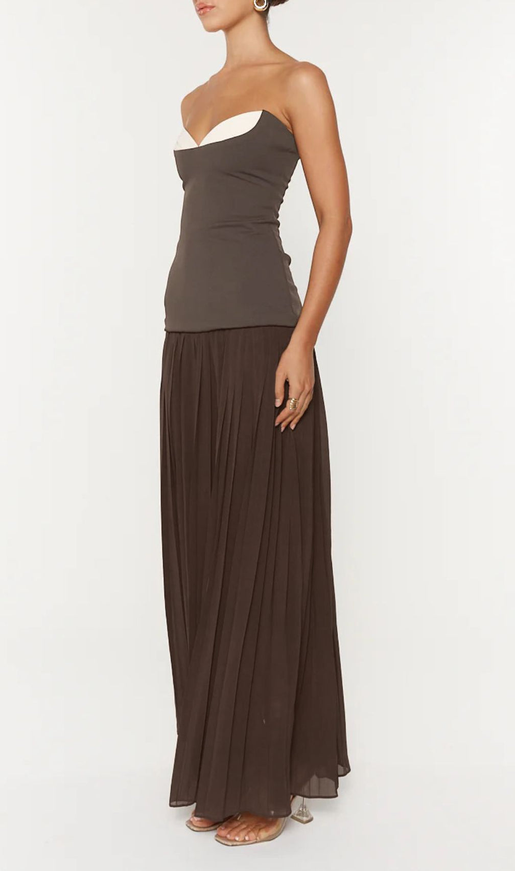 Isoke Strapless Maxi Dress with Contrast Sweetheart Neckline