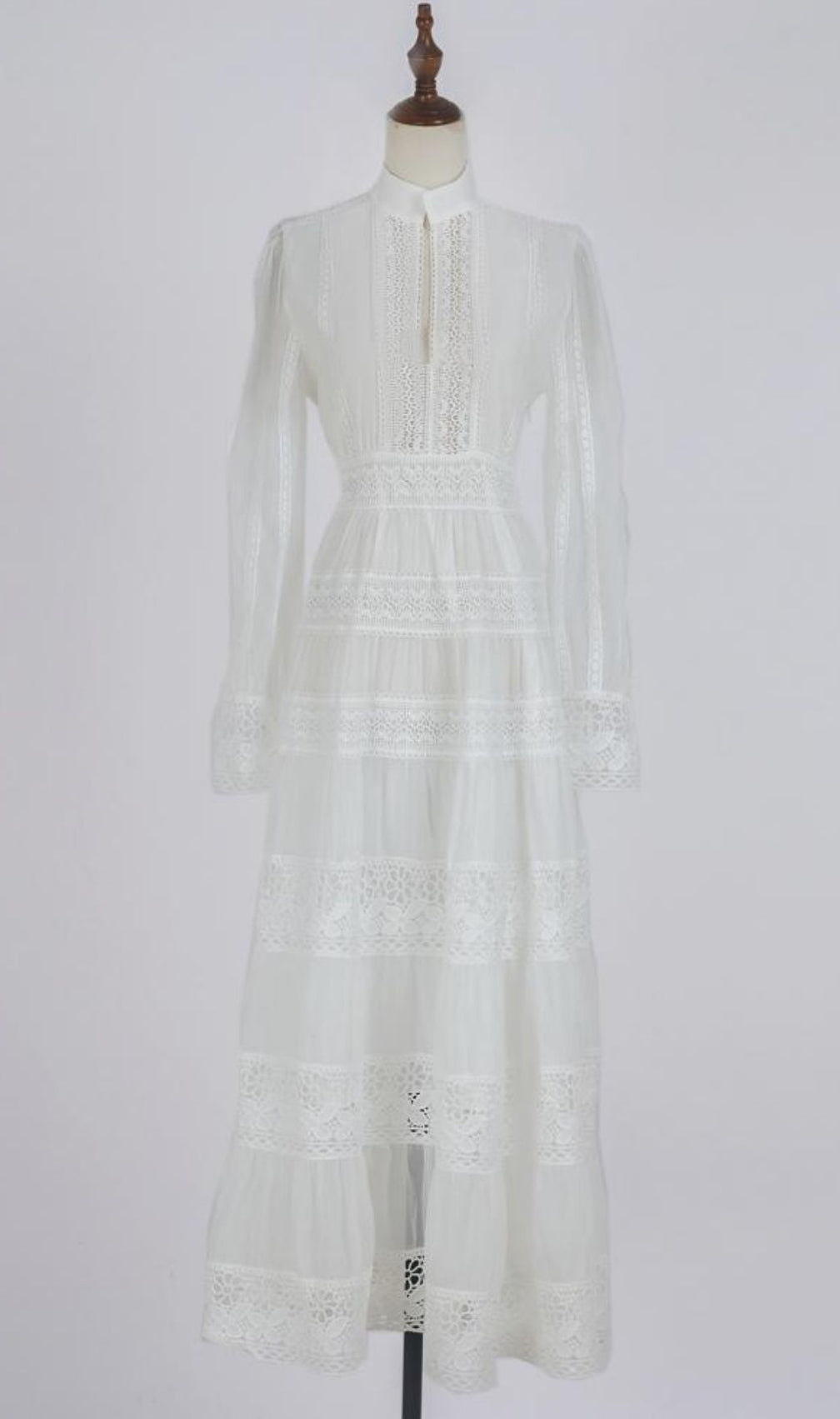 Kamara Enchanting White Lace Maxi Dress - Elegant Long Sleeve Tiered Gown