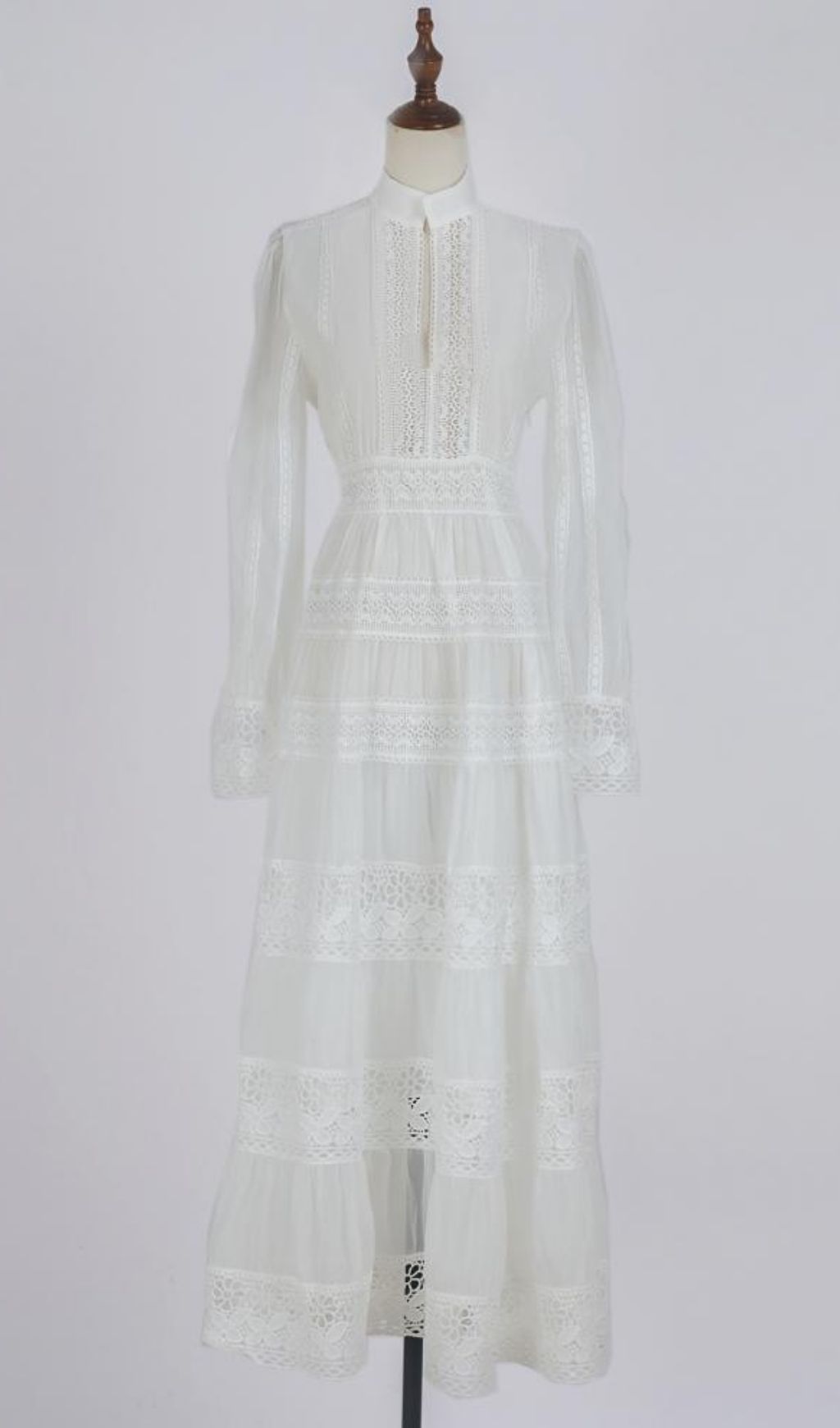 Kamara Enchanting White Lace Maxi Dress - Elegant Long Sleeve Tiered Gown