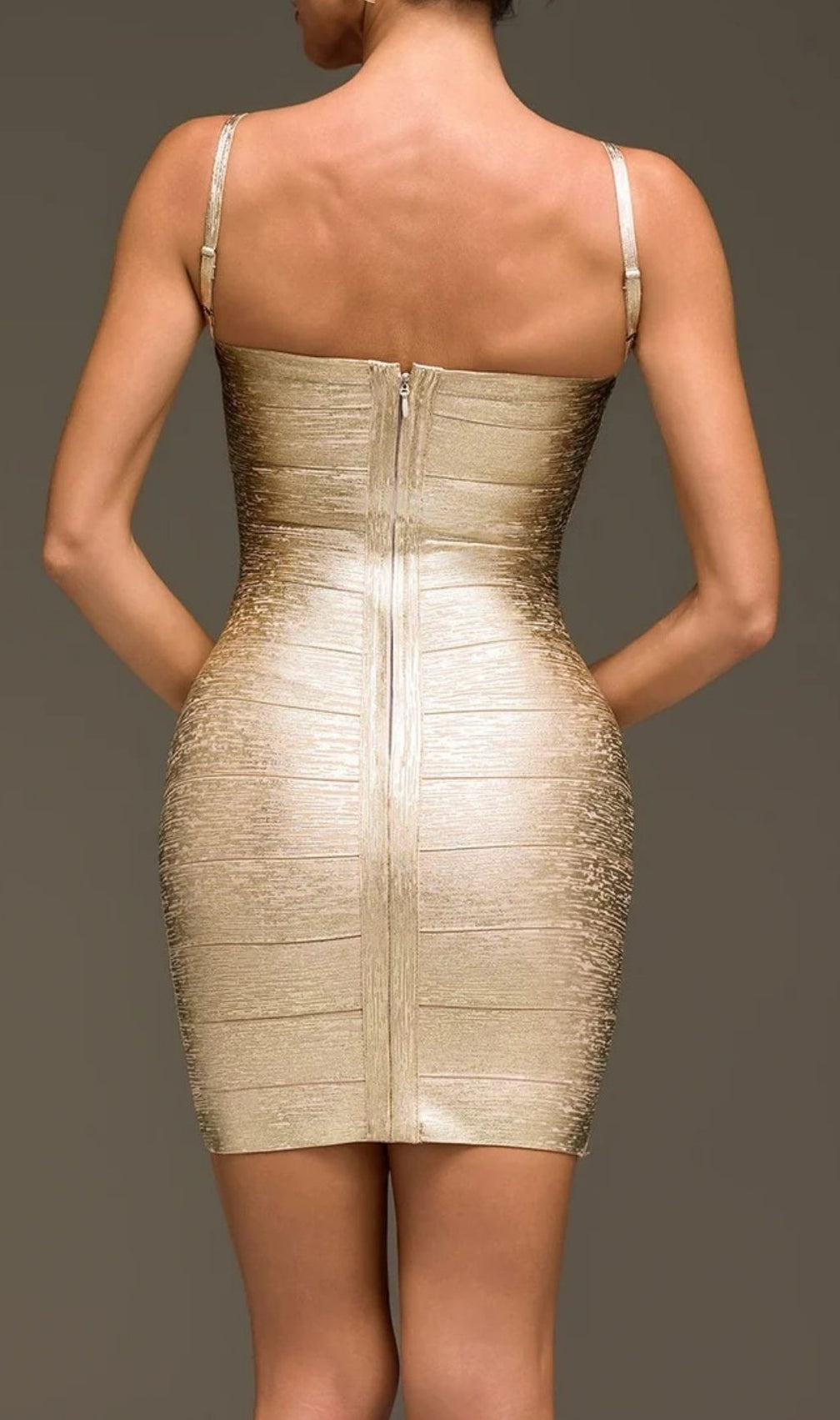 Donyelle Shimmer Gold Bandage Bodycon Mini Dress - Sparkle & Slay