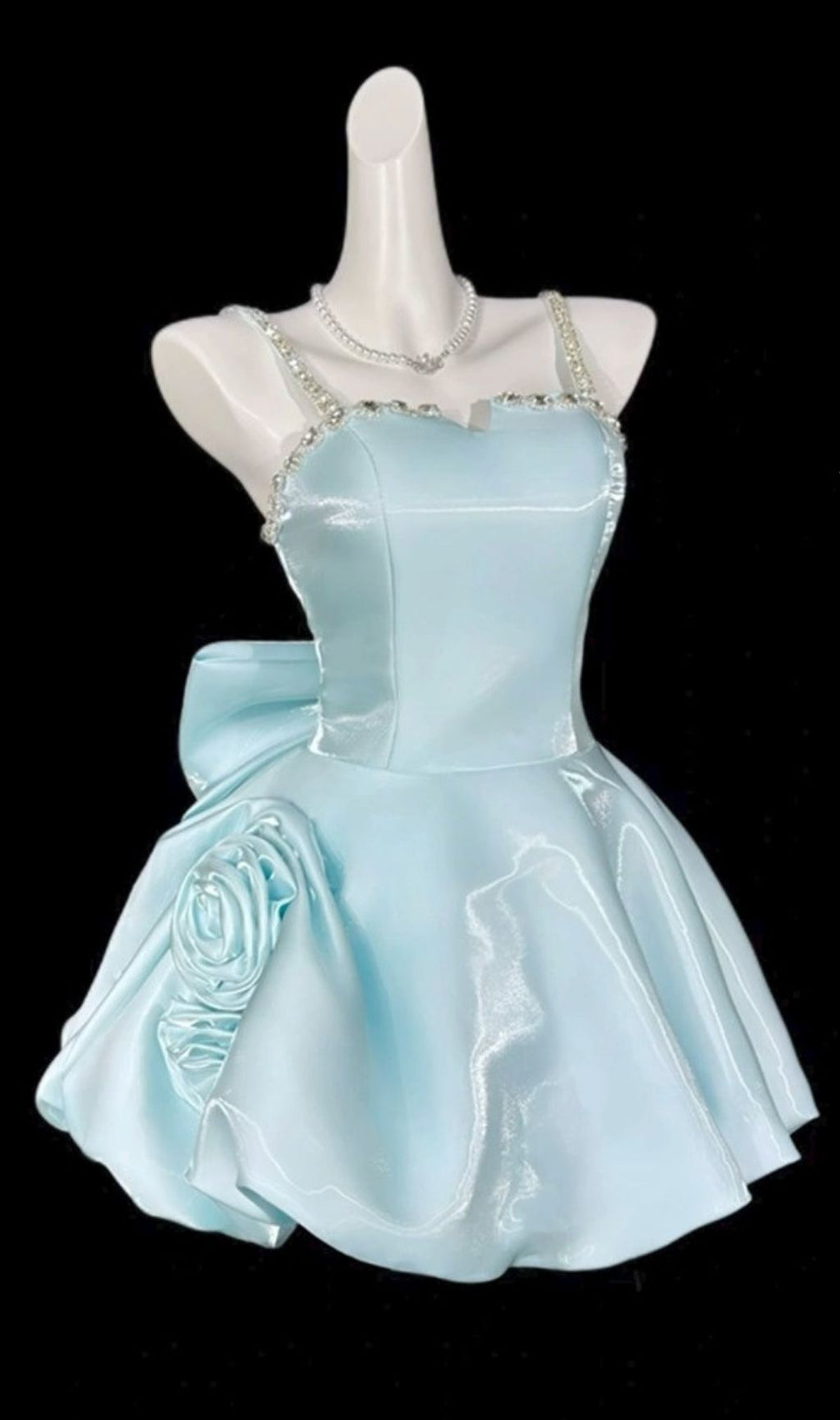 Krissy Strappy Diamante Flower Mini Dress