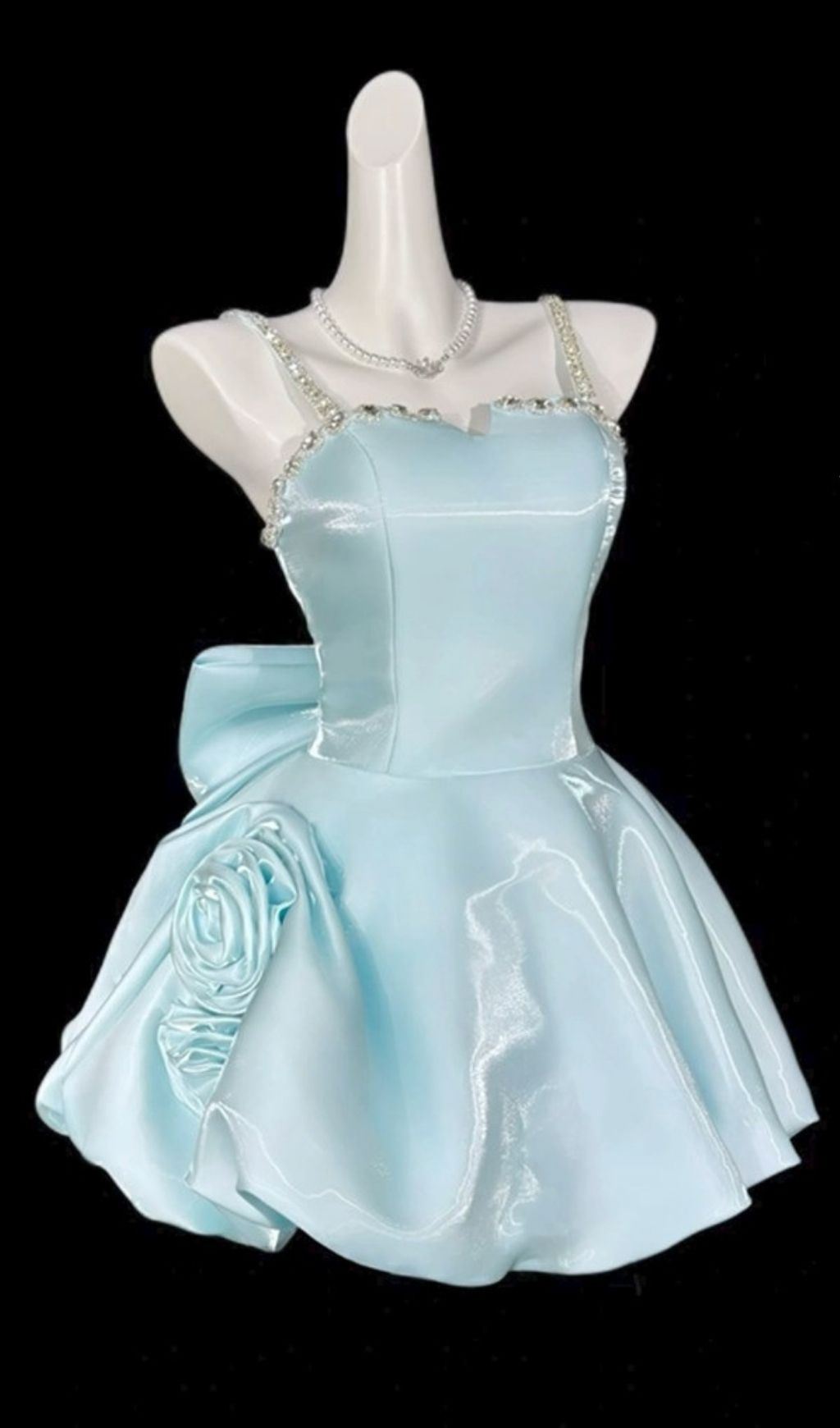 Krissy Strappy Diamante Flower Mini Dress