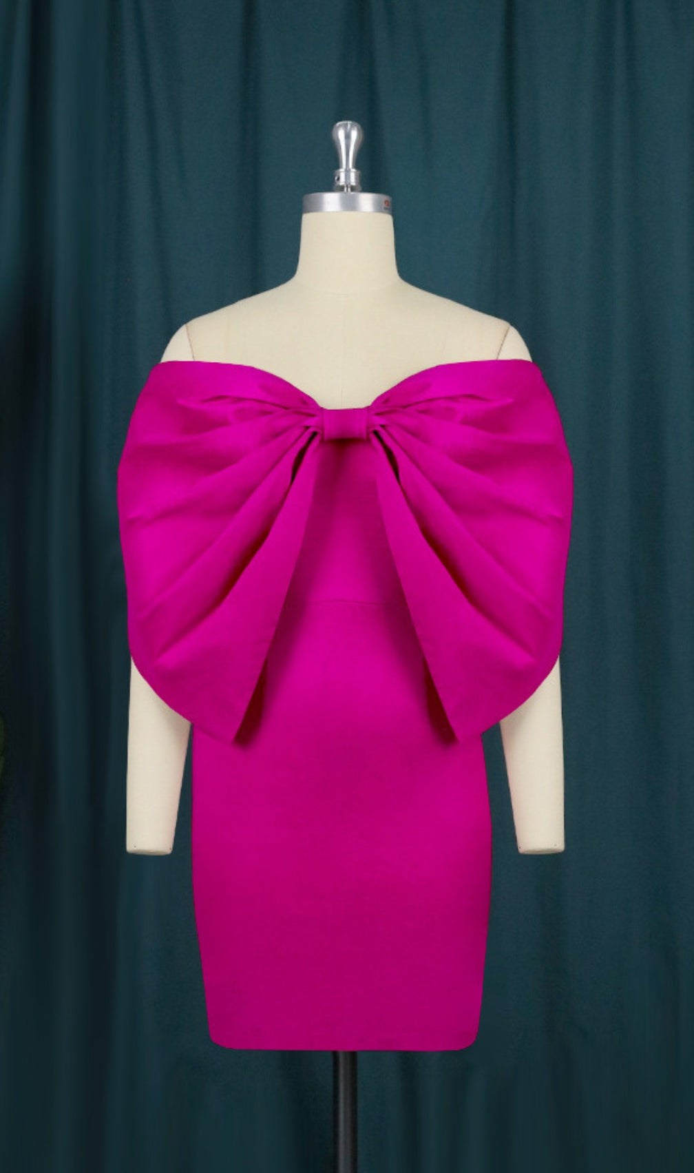 Baara Pink Bow Off Shoulder Mini Dress