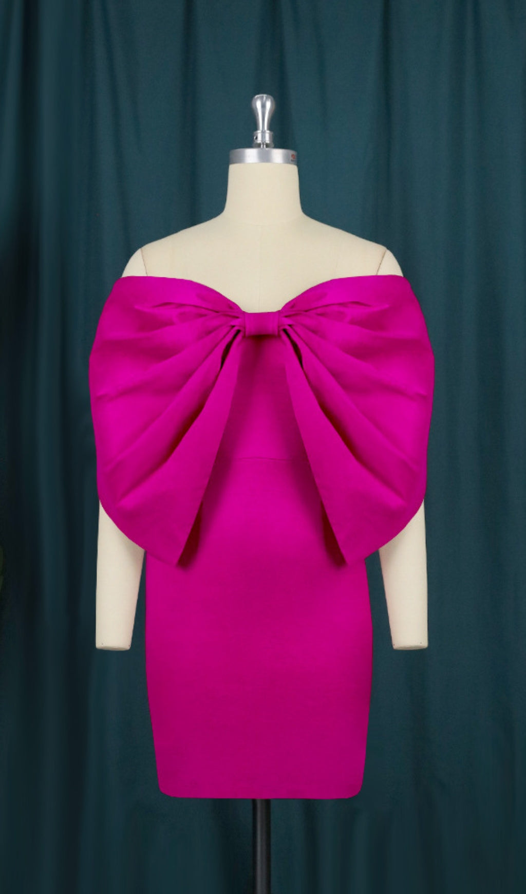 Baara Pink Bow Off Shoulder Mini Dress