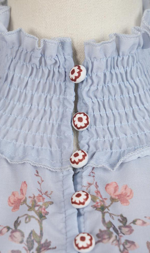 Glenna Flower Printed Blouse & Shorts Set