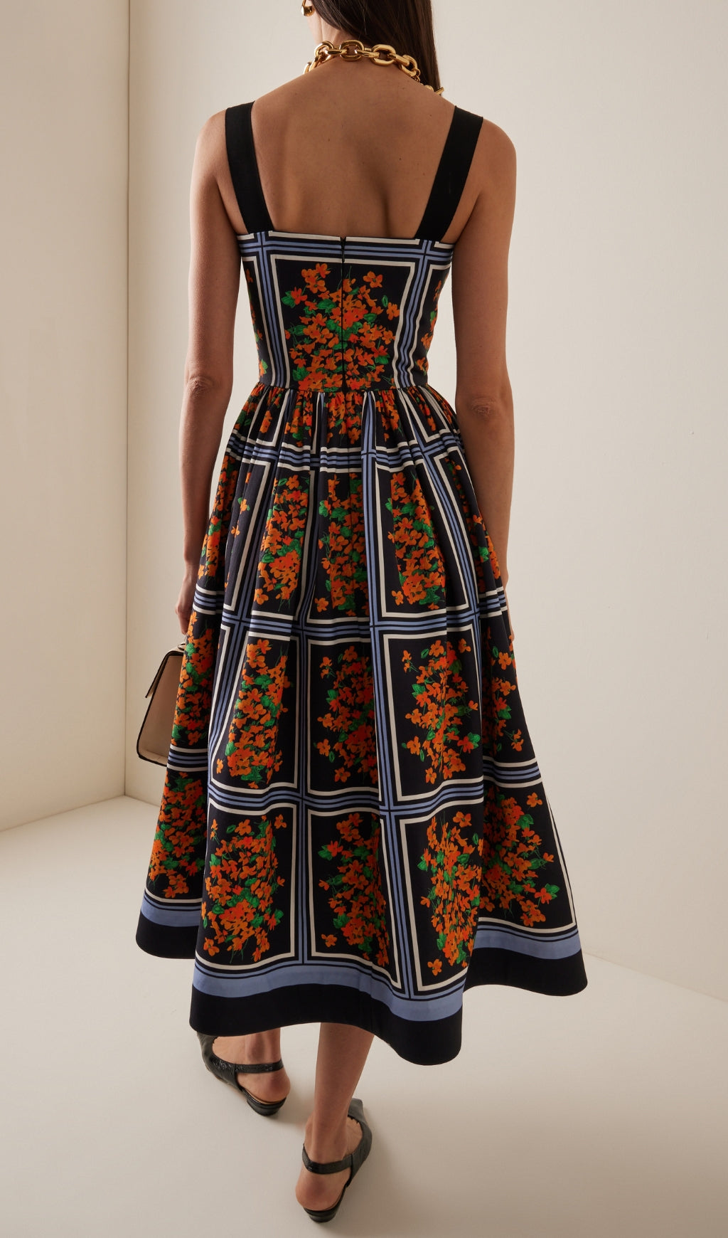 Emerald Floral Printed Midi Dress